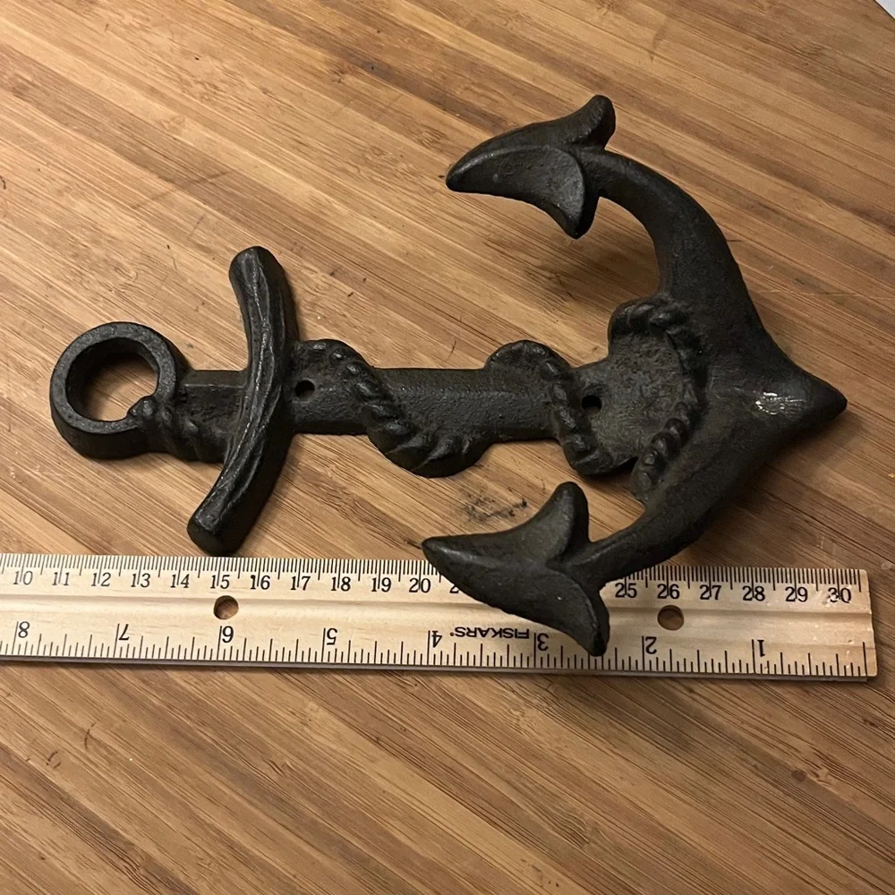 Cast Iron Nautical Anchor Wall Hook Coastal Beach House Decor